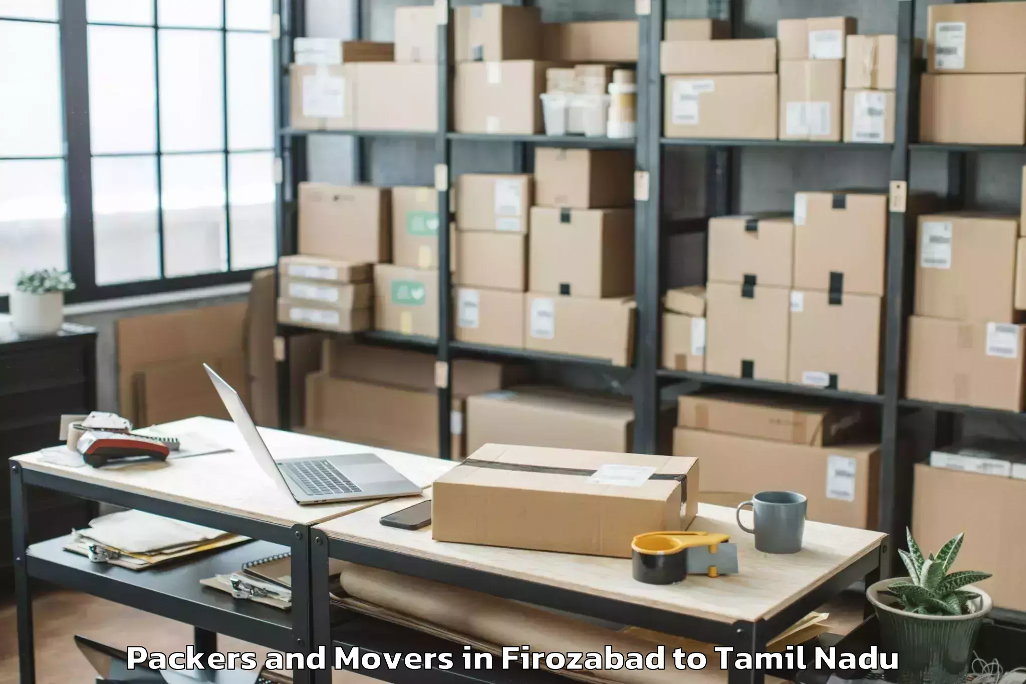 Top Firozabad to Vskvalasai Dindigul Dist Packers And Movers Available